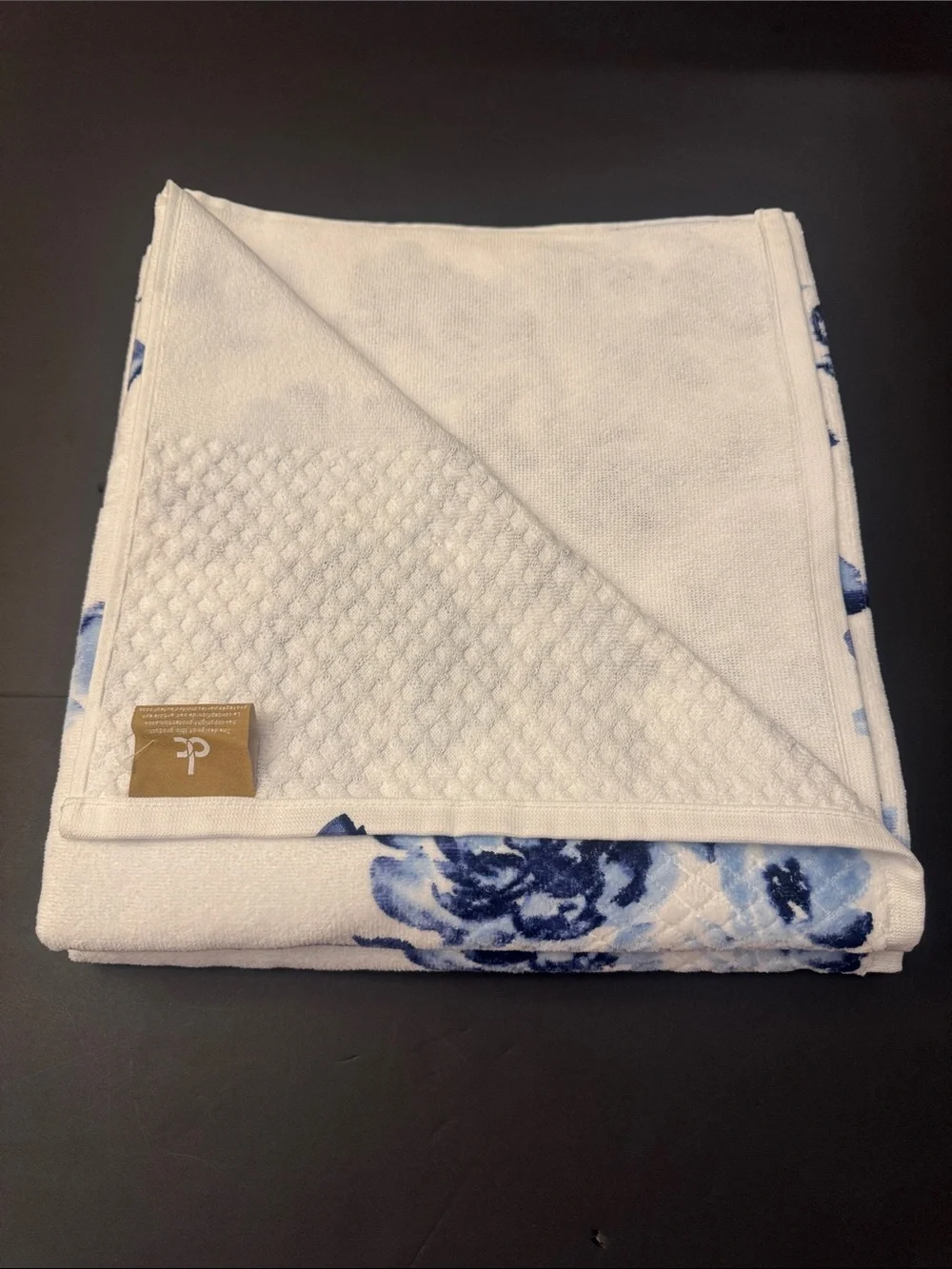 4pc DEBORAH CONNOLLY  Bath Towel Set - Odette - White/Navy